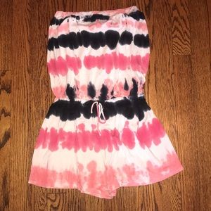 Vintage Havana girls tie dye sleeveless romper